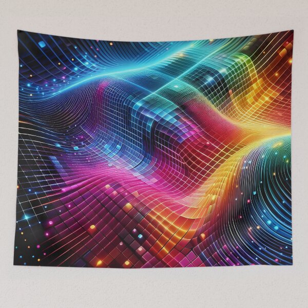 Item preview, 3D Checker Wave Pattern With Vibrant Colors designed and sold by Tamer ⭐⭐⭐⭐⭐.