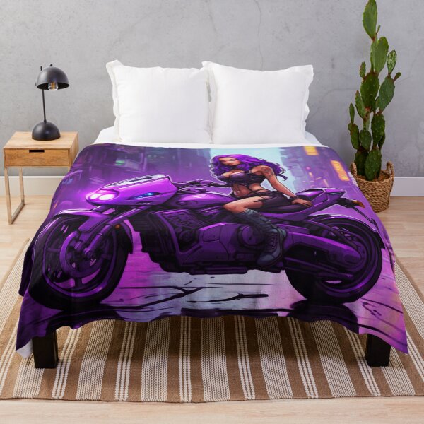 Item preview, Purple Haired Biomechanical Women On Bike  designed and sold by SassyArtistry.