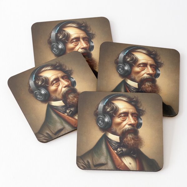 Item preview, Charles Dickens with Headphones designed and sold by Lane L. Mälkin Design.