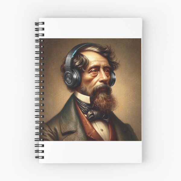 Item preview, Charles Dickens with Headphones designed and sold by Lane L. Mälkin Design.