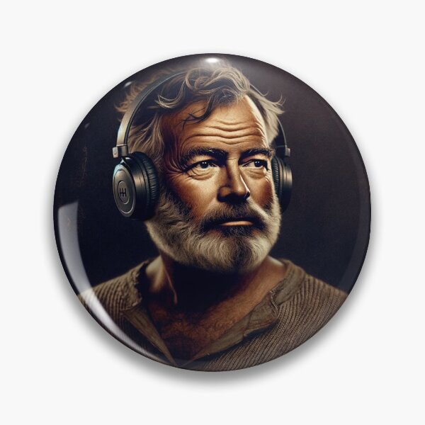 Item preview, Ernest Hemingway with Headphones designed and sold by Lane L. Mälkin Design.