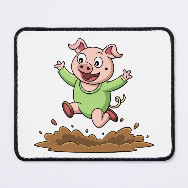 Item preview, Joyful Pig Frolicking in Mud - Whimsical Animal Art Print designed and sold by iwcus.