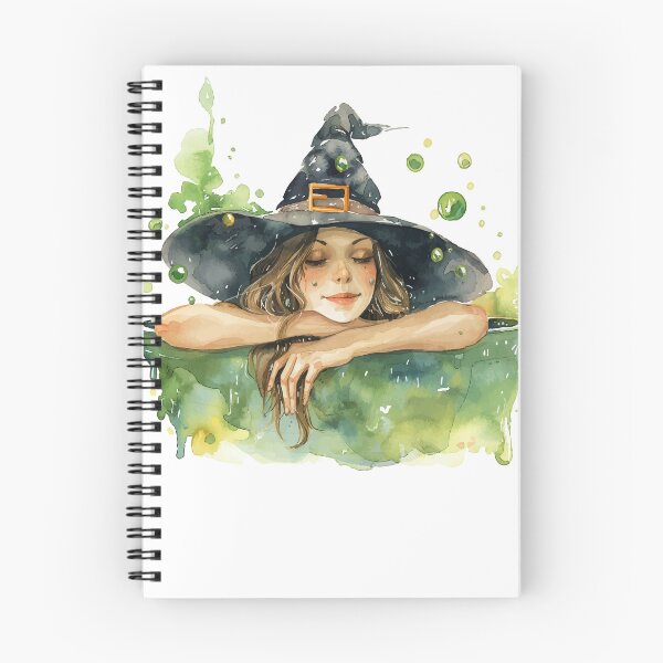 Artikelvorschau, Süsse Hexe relaxt in der Kräuterbadewanne Aquarell entworfen und verkauft von sandysign.