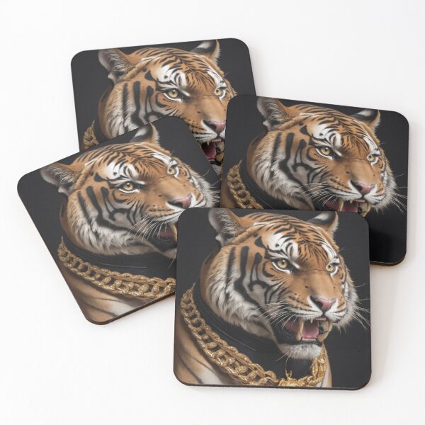 Item preview, Gold Tiger Portrait designed and sold by Lazoni.