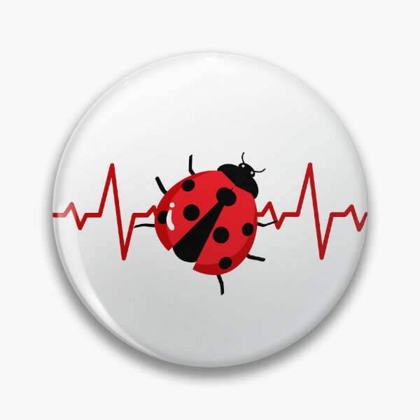 Item preview, EKG Ladybug heartbeat insect lover entomophile designed and sold by MumMadeDesigns.