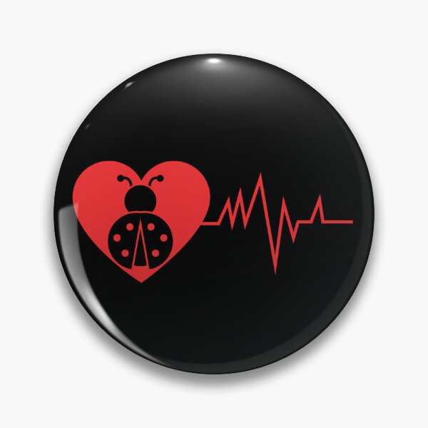 Item preview, Heart EKG Ladybug heartbeat insect lover entomophile designed and sold by MumMadeDesigns.