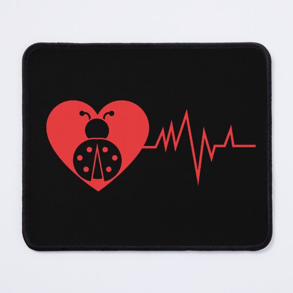Item preview, Heart EKG Ladybug heartbeat insect lover entomophile designed and sold by MumMadeDesigns.
