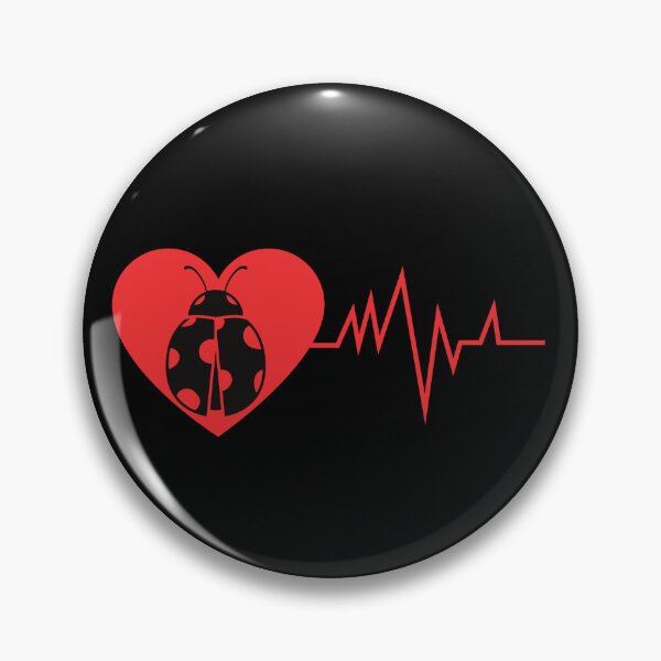 Item preview, Heart EKG Ladybug heartbeat designed and sold by MumMadeDesigns.