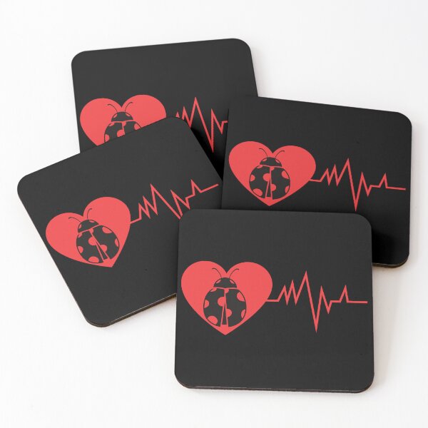 Item preview, Heart EKG Ladybug heartbeat designed and sold by MumMadeDesigns.