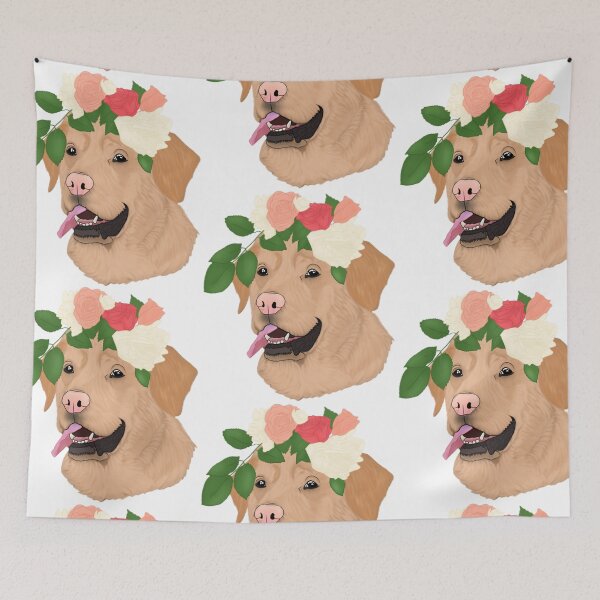 Item preview, Labrador with flower crown  designed and sold by Artistkhg.