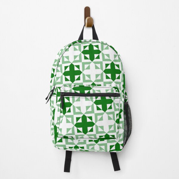 Item preview, Green & Mint Square & Plus White Unlimited Ornaments Pattern designed and sold by Alchemy-A-La-G.