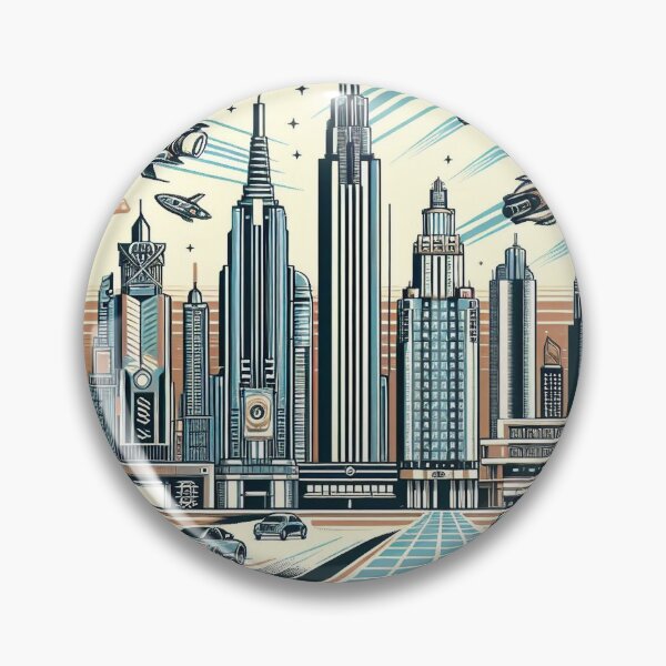 Item preview, Futuristic Cityscape with Classic Cars designed and sold by Wonderall.