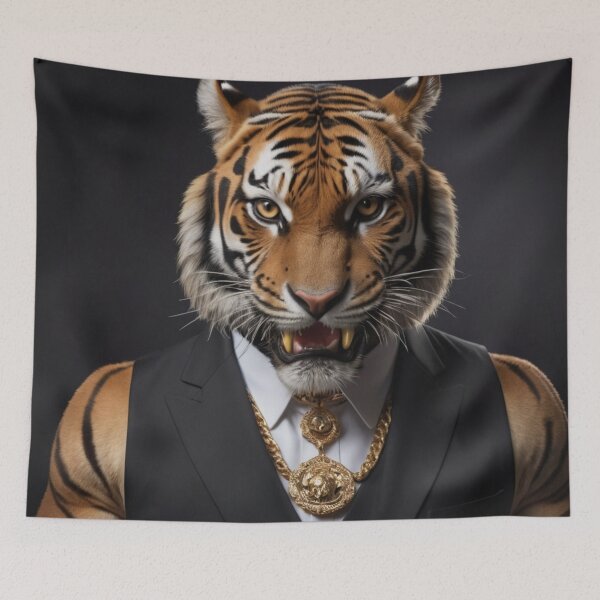 Item preview, Gold Tiger Portrait designed and sold by Lazoni.
