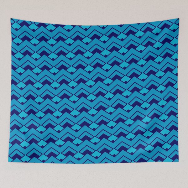 Item preview, Navy Blue Layered Repeating Triangles Unlimited Ornaments Pattern designed and sold by Alchemy-A-La-G.