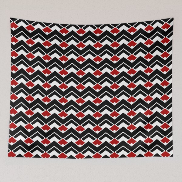 Item preview, Black & Red Layered Repeating Triangles Unlimited Ornaments Pattern designed and sold by Alchemy-A-La-G.