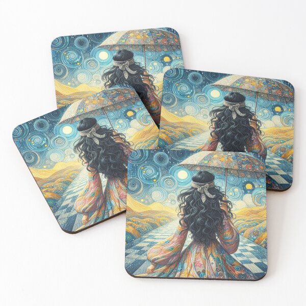 Item preview, Dark Haired Woman with Umbrella designed and sold by HarmonyandSage.