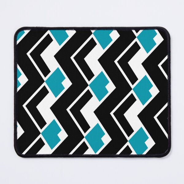 Item preview, Black & Teal Layered Repeating Triangles Unlimited Ornaments Pattern designed and sold by Alchemy-A-La-G.