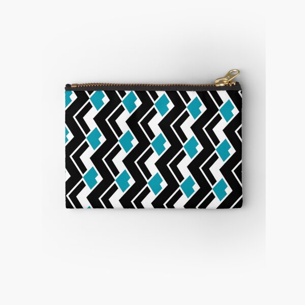 Item preview, Black & Teal Layered Repeating Triangles Unlimited Ornaments Pattern designed and sold by Alchemy-A-La-G.
