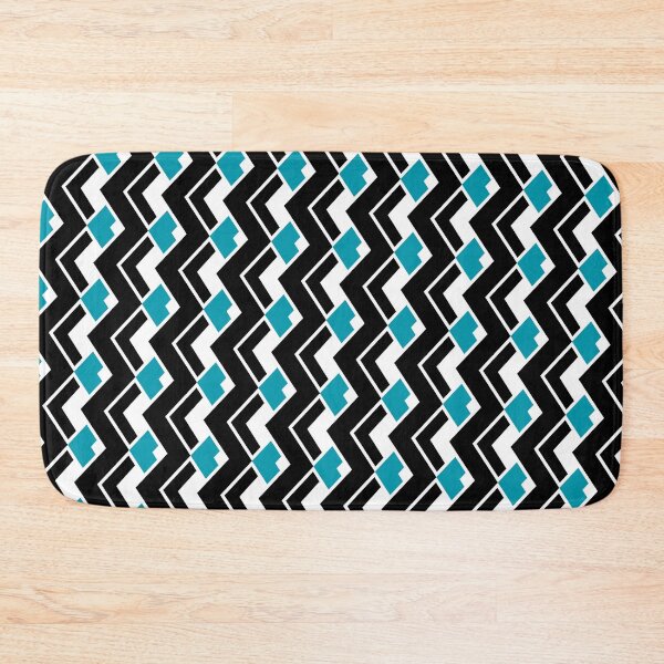Item preview, Black & Teal Layered Repeating Triangles Unlimited Ornaments Pattern designed and sold by Alchemy-A-La-G.