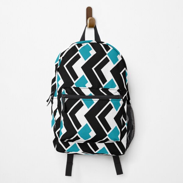 Item preview, Black & Teal Layered Repeating Triangles Unlimited Ornaments Pattern designed and sold by Alchemy-A-La-G.