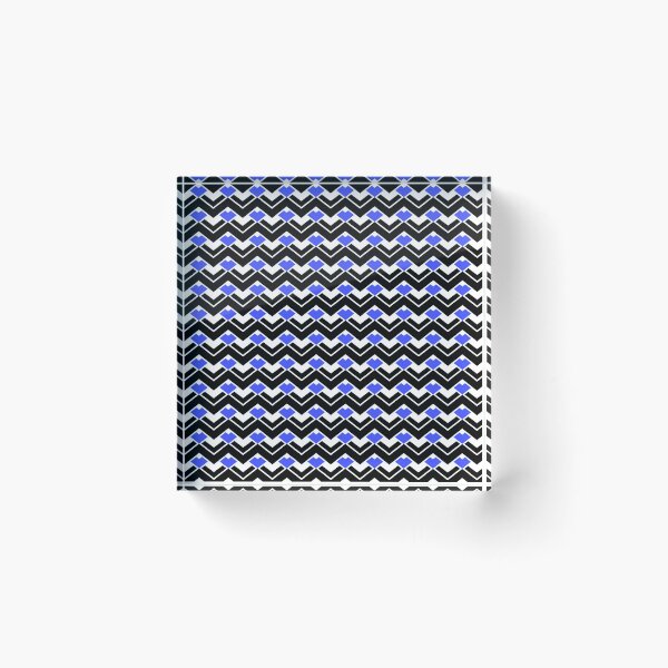 Item preview, Black & Blue Layered Repeating Triangles Unlimited Ornaments Pattern designed and sold by Alchemy-A-La-G.