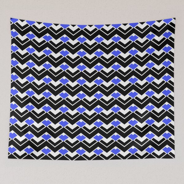 Item preview, Black & Blue Layered Repeating Triangles Unlimited Ornaments Pattern designed and sold by Alchemy-A-La-G.