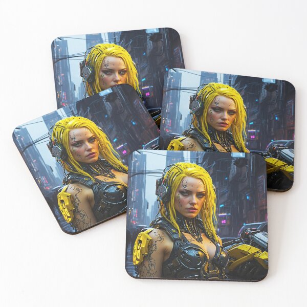 Item preview, Cyber Punk Futuristic Woman With Neon Hair designed and sold by SassyArtistry.
