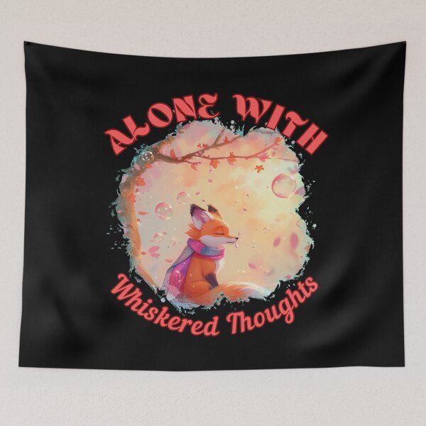 Item preview, Alone with Whiskered Thoughts. retro fox designed and sold by FoxVibes.