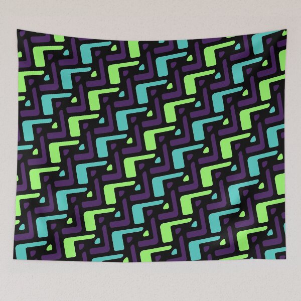 Item preview, Green & Purple Seamless Alternating African Unlimited Ornaments Pattern designed and sold by Alchemy-A-La-G.