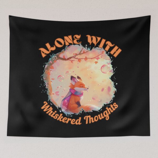 Item preview, Alone with Whiskered Thoughts. fox watercolor designed and sold by FoxVibes.