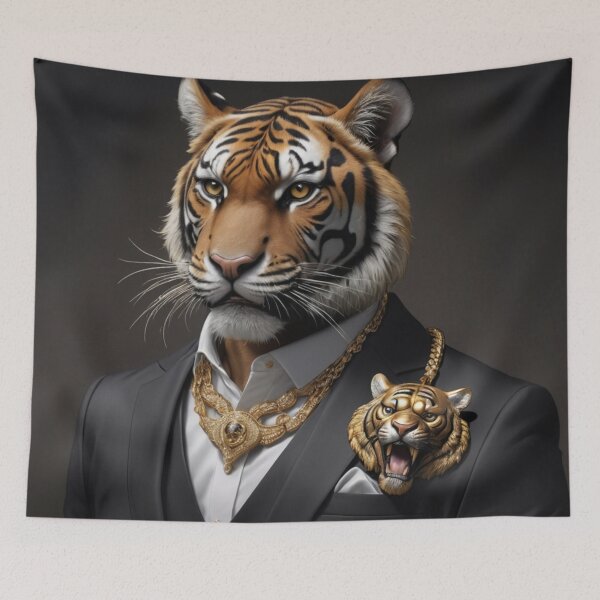 Item preview, Gold Tiger Portrait designed and sold by Lazoni.