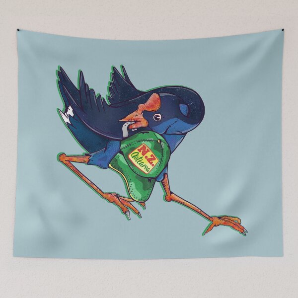 Item preview, Pukeko Stealing a campers hat designed and sold by piedaydesigns.