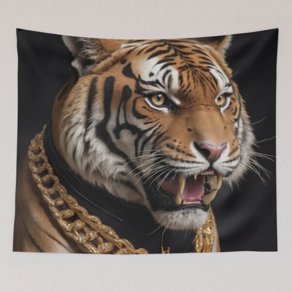Item preview, Gold Tiger Portrait designed and sold by Lazoni.