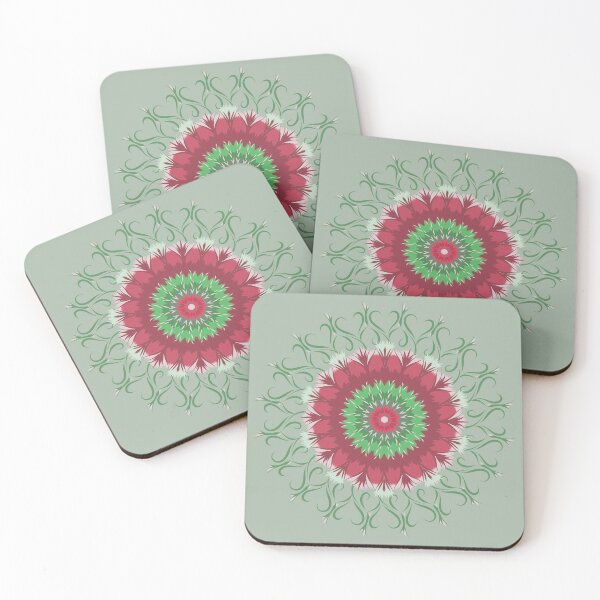 Item preview, Pomegranate bloom tile designed and sold by DruidOcelotArt.