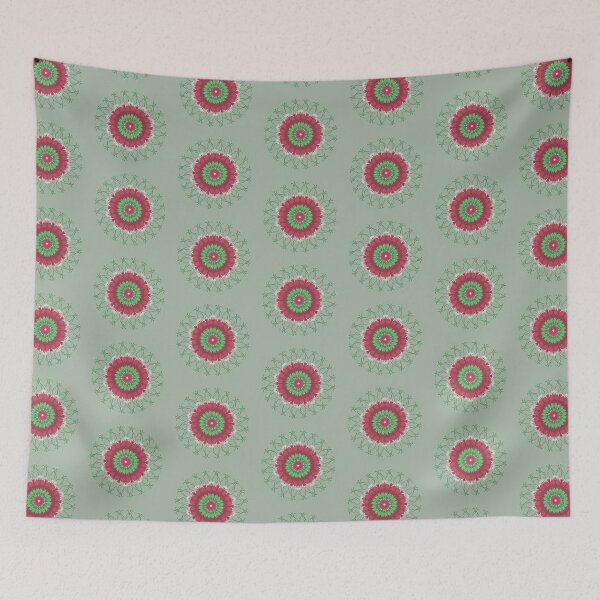Item preview, Pomegranate bloom tile designed and sold by DruidOcelotArt.