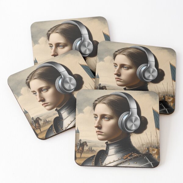 Item preview, Joan of Arc with Headphones designed and sold by Lane L. Mälkin Design.