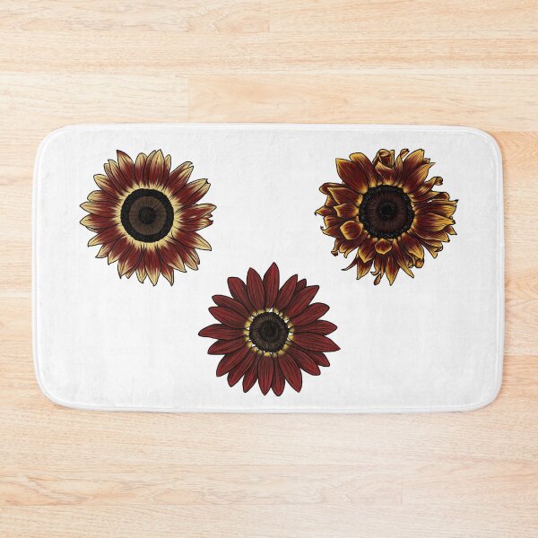 Item preview, Red Yellow Burgundy Autumn Sunflower Pack Set designed and sold by Moon Dog Art.