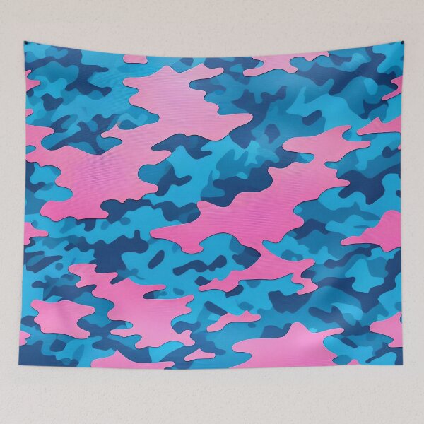 Item preview, Pink Blue Camouflage Pattern designed and sold by TheArtOfPat.