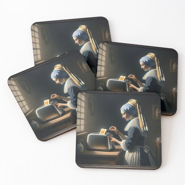 Item preview, Girl with a Pearl Earring and a Pop-Up Toaster designed and sold by Lane L. Mälkin Design.