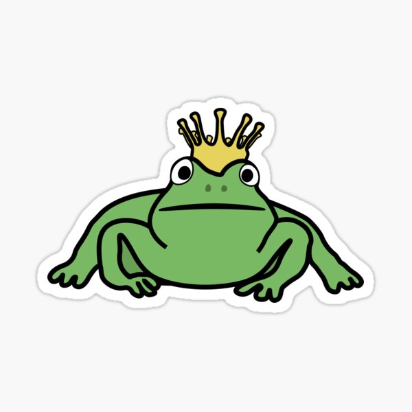 Frog With Crown, Cute Sitting Realistic Frog with Crow, Prince Frog |  Sticker