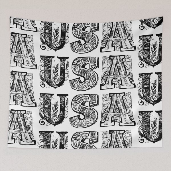 Item preview, blac white USA Doodle Design - Vibrant and Rich Illustration designed and sold by ironpalette.
