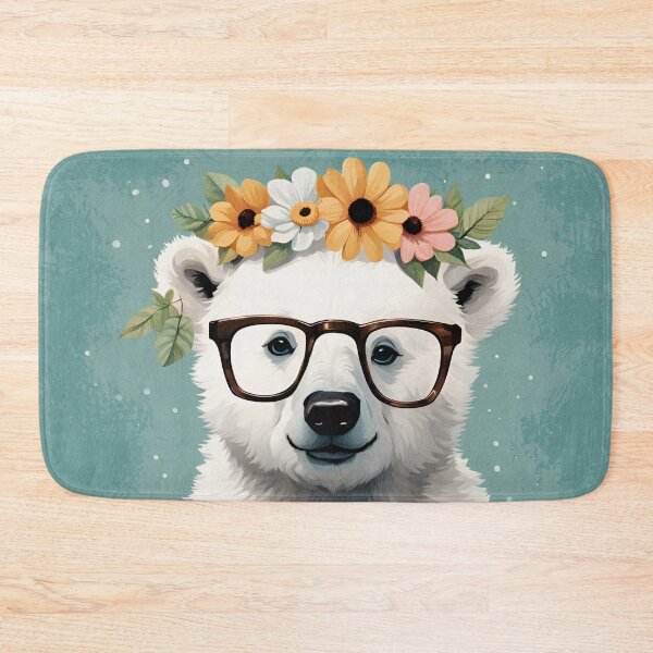 Item preview, Bella Baby Polar Bear Wearing Glasses designed and sold by Glimmersmith.
