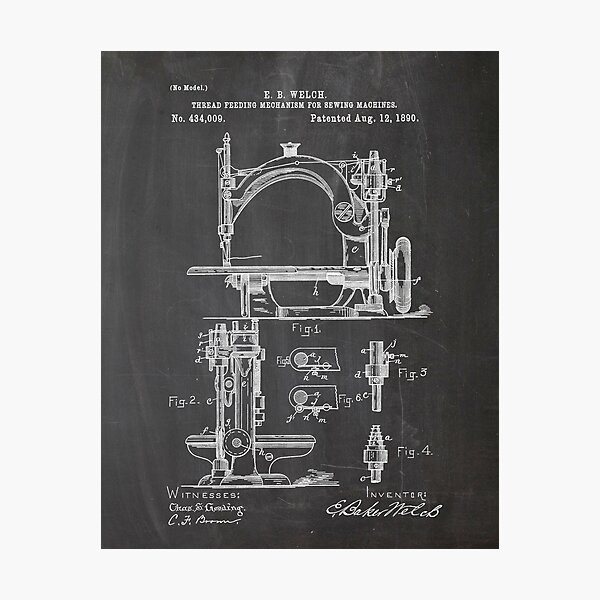 Sewing machine patent Photographic Print