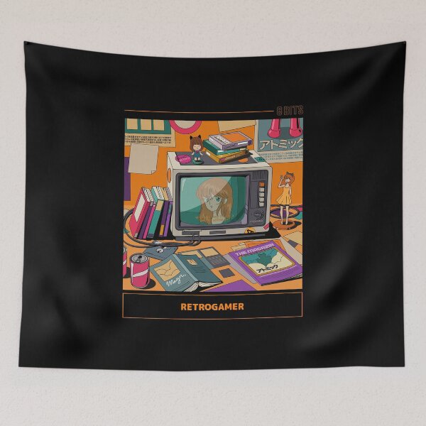Item preview, Japanese Retro Gamer Cool Gamer Geek Gamer Gamer Decorations Anime Vintage Retro Classic designed and sold by StudioTVDinners.