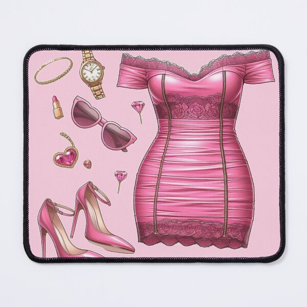 Item preview, Pink Cocktail Dress - Fashion Drawing designed and sold by AmberRoseWrites.