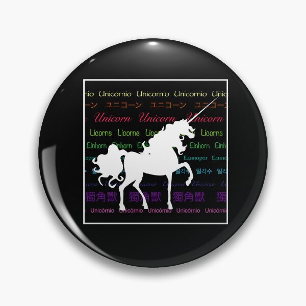 Item preview, Black unicorn in square, color text different languages designed and sold by alexmenar.