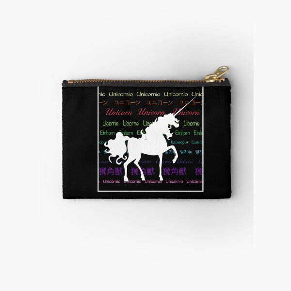 Item preview, Black unicorn in square, color text different languages designed and sold by alexmenar.