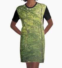 Peaceful Woodland Landscape Photo 3 Graphic T-Shirt Dress