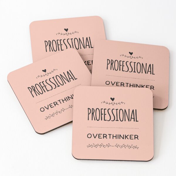 Item preview, Professional Overthinker, Analytical Mind graphic slogan, humor funny overthinking quote designed and sold by MarJul.