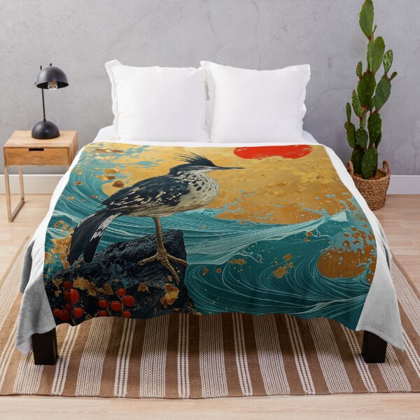 Item preview, Roadrunner art standing in turquoise water with a red designed and sold by Rockwpapart.